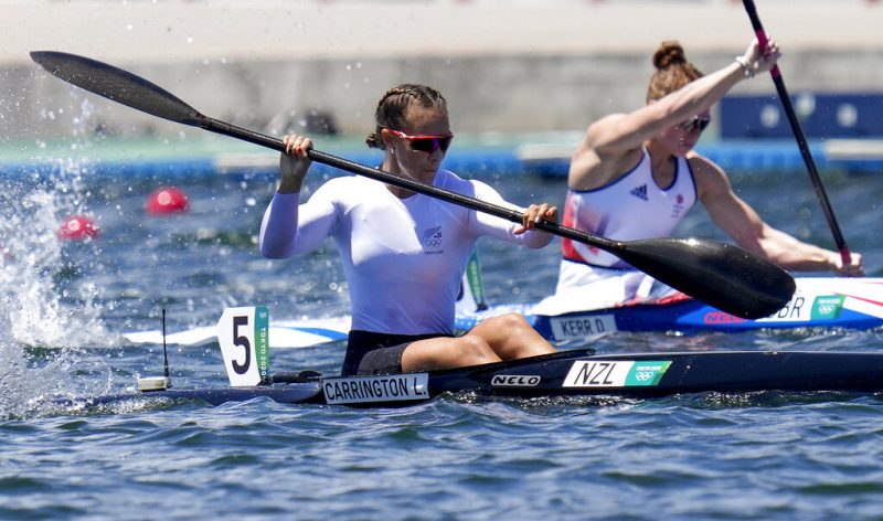 New Zealand's Carrington wins two kayak sprint gold